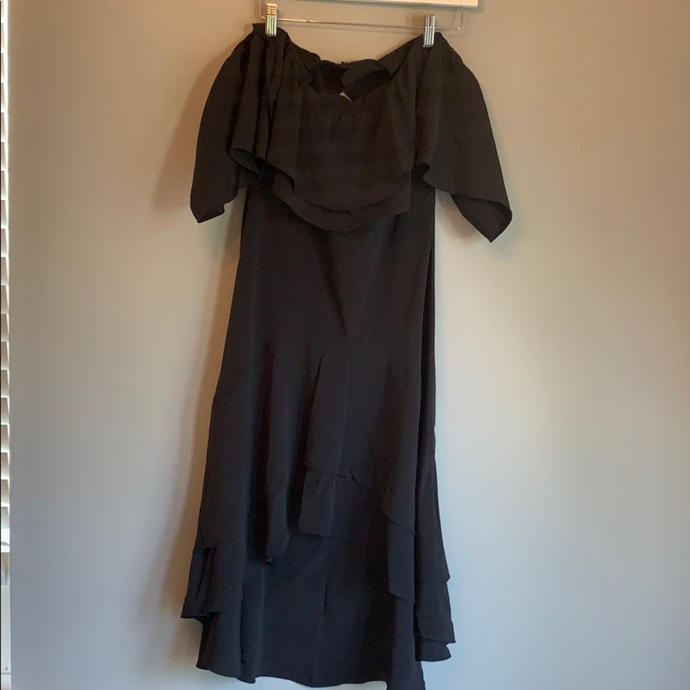 NWT Black off the shoulder high low